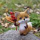 Little Fox Hatch. Interior toy is made of wool, Felted Toy, Zeya,  Фото №1