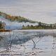 Painting misty morning on the river landscape oil on canvas, Pictures, Ekaterinburg,  Фото №1