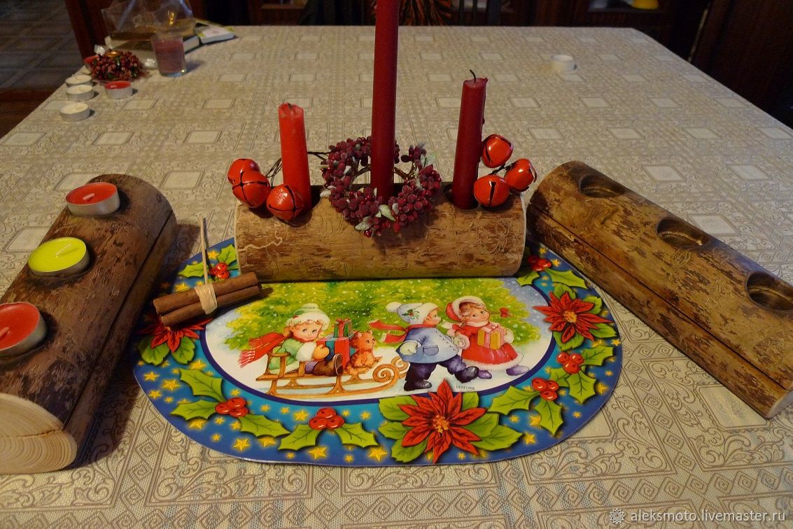 Подсвечник бадняк славянский празничный новогодний колядный