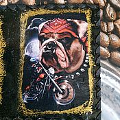 Сумки и аксессуары handmade. Livemaster - original item Passport cover Bulldog Biker.. Handmade.
