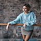 Голубой ажурный свитер. Свитеры. Prettywoman_look. Ярмарка Мастеров.  Фото №4