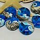 Бусины лэмпворк "Морской прибой" Стекло lampwork. Бусины. Оксана Искуснова украшения лэмпворк (SOVARTstudio). Ярмарка Мастеров.  Фото №6
