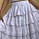 Lush summer skirt white cotton embroidery lace boho sun, Skirts, Tashkent,  Фото №1