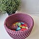 Заказать Вязаная корзинка из трикотажной пряжи. Knitted basket. Ярмарка Мастеров. . Корзины Фото №3