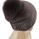 Women's fur hat made of mink with arctic fox Yarmulke-Vika. Caps. hereditary Skinner. Online shopping on My Livemaster.  Фото №2