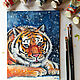 Order Painting Tiger Acrylic 15 x 20 Winter Landscape Portrait of a Tiger. matryoshka (azaart). Livemaster. . Pictures Фото №3