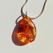 Украшения handmade. Livemaster - original item Amber Drop pendant is a small natural stone with a chain. Handmade.