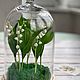 Заказать КЛОШ СТЕКЛЯННЫЙ С ЛАНДЫШАМИ ручной работы из Холодного Фарфора. VINTAGE GARDEN Цветы и Декор Ручной Работы.. Ярмарка Мастеров. . Элементы интерьера Фото №3