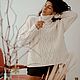 Свитер женский вязаный вручную. Свитеры. Knitting_larka. Интернет-магазин Ярмарка Мастеров.  Фото №2