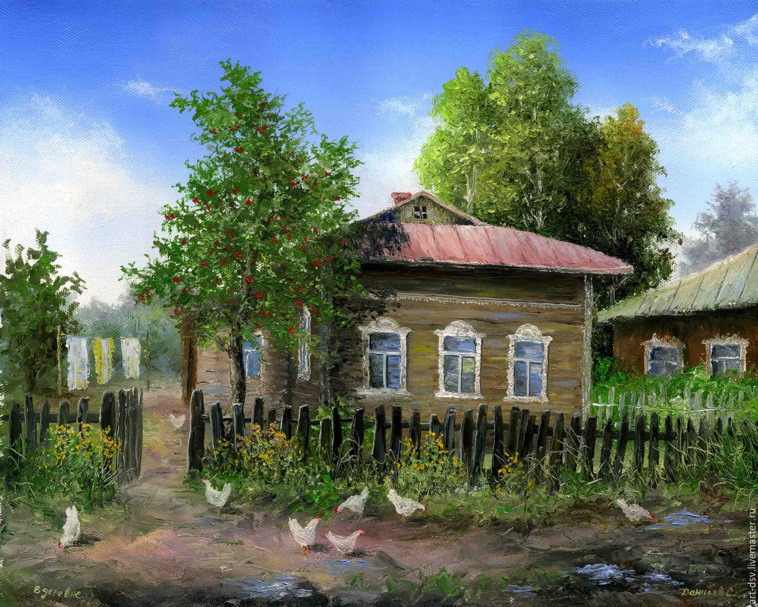 Деревенский домик в живописи
