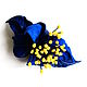 Order The flower brooch for the Salute holiday is bright blue with contrasting stamens. De-Si-Re. Livemaster. . Brooches Фото №3