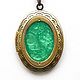 Medallion oval for photo green, Locket, Subotica,  Фото №1