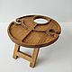 Стол менажница на 2 бокала, цвет орех. Подносы. Welovewood. Интернет-магазин Ярмарка Мастеров.  Фото №2