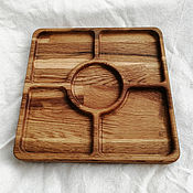 Посуда handmade. Livemaster - original item Wooden menazhnitsa or coffee tray made of oak. Handmade.