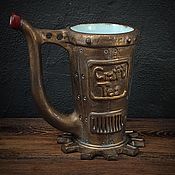 Посуда handmade. Livemaster - original item Mug with a tube handle 
