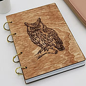 Канцелярские товары handmade. Livemaster - original item Notebook with wooden cover on rings. Handmade.