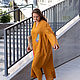 NATALINI Льняное платье в пол с вышивкой "Перья" горчичное. Платья. NATALINI. Ярмарка Мастеров.  Фото №4