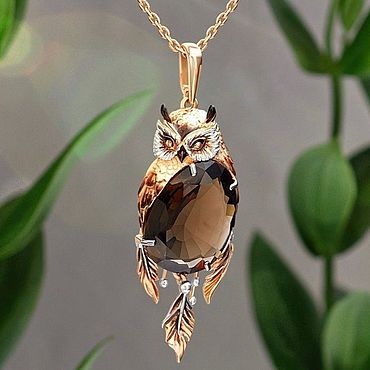 Composable Classic Link Owl pendant with stones | Nomination