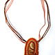 Pendant-brooch made of leather and beads Autumn. Pendants. Beads Ideas. My Livemaster. Фото №5