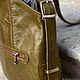Женская кожаная сумка ПАРУС оливковая винтаж. Классическая сумка. Madameliseeva авторские сумки. Ярмарка Мастеров.  Фото №4