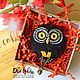 Black Owl brooch with lamp. Brooches. 2sovy. Online shopping on My Livemaster.  Фото №2