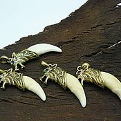 Украшения handmade. Livemaster - original item Pendant-amulet-talisman-talisman wolf fang bronze gilt. Handmade.