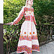 Woman russian cotton derss with belts Oksana, Folk dresses, Lermontov,  Фото №1