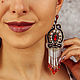 Earrings with Margaret fringe. Long earrings. Black red white. Earrings. LADY-LIZA jewelry shop. My Livemaster. Фото №6