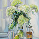 Pintura al óleo de la Hortensia verde Suave, Pictures, Rossosh,  Фото №1