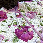 Одеяло стеганое лоскутное  "Матушка Гусыня в розовом"