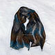 Scarf, stole made of wool (gray-blue-mustard). Wraps. IRINA GRUDKINA Handmade Knitwear. My Livemaster. Фото №5