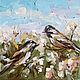 Картина птица картина маслом с хлопком, Картины, Междуреченск,  Фото №1