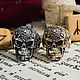 Steampunk Skull Ring. A man's skull ring. bronze silver, Rings, Moscow,  Фото №1