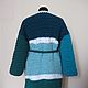 Turquoise knit coat ' Turquoise squares '. Coats. vyazanaya6tu4ka. My Livemaster. Фото №5