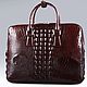 Сумка для документов из кожи крокодила IMA0551K1. Портфель. CrocShop товары из экзотической кожи. Интернет-магазин Ярмарка Мастеров.  Фото №2