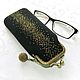 Beaded glasses case with clasp Starry sky Golden. Case. SilkArt Tatyana. Online shopping on My Livemaster.  Фото №2