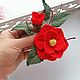 Брошь -  Камелия. Брошь-булавка. Knitted flowers. Ярмарка Мастеров.  Фото №5