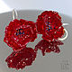 Order Earrings flowers Poppy. Silver, lampwork glass red. Olga Bukina Cosmic glass. Livemaster. . Earrings Фото №3