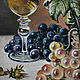 Painting Grapes and a glass of wine, Dutch still life, Fruit and wine. Pictures. Valeria. My Livemaster. Фото №5