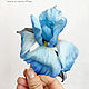 Brooch made of silk iris blue, Brooches, Rostov-on-Don,  Фото №1