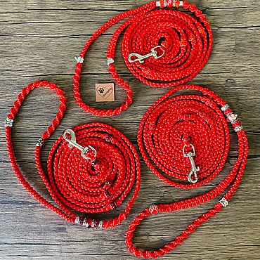 Зоотовары ручной работы. Ярмарка Мастеров - ручная работа Плетёный поводок. Handmade.