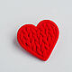 Brooch 'Knitted heart' red. Brooches. Katy_Barysheva. My Livemaster. Фото №4
