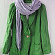 Jacket with open edges made of green linen. Jackets. etnoart. My Livemaster. Фото №5