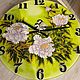 Часы настенные Древовидные пионы,40 см. Часы классические. Светлана Акварели на стекле. Ярмарка Мастеров.  Фото №4