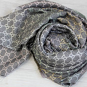 Шелковый платок из ткани HERMES "Ремни"