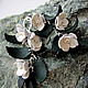 Earrings with flowers leather. Earrings. RomanticBijou. Online shopping on My Livemaster.  Фото №2
