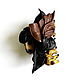 Crab hairpin with leather flowers brown bitter chocolate. Hairpins. De-Si-Re. Online shopping on My Livemaster.  Фото №2