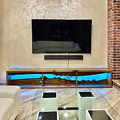 Для дома и интерьера handmade. Livemaster - original item TV cabinet in Loft style made of slabs (project g. Ivanovo). Handmade.