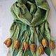 Women's felted scarf "My spring", Scarves, Khmelnitsky,  Фото №1