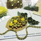 Материалы для творчества handmade. Livemaster - original item Brooch Set with Lemon Pattern Yellow, Green. Handmade.